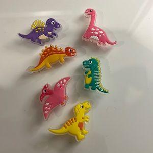 6 Glow in the Dark Dinosaur Crocs Charms